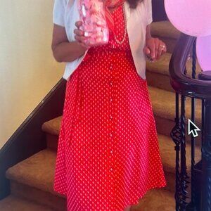 Red  Polka dot dress